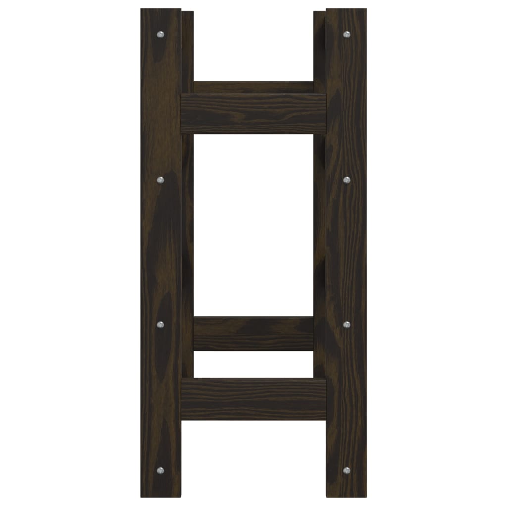 Fekete tömör fenyőfa bortartó 16 palackhoz