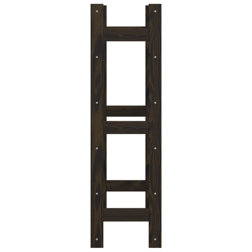 Fekete tömör fenyőfa bortartó 30 palackhoz