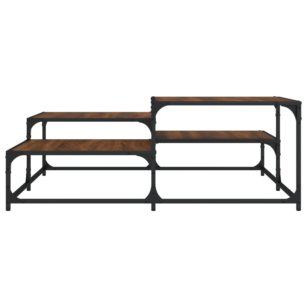 Barna tölgyszínű műfa dohányzóasztal 107x107x40 cm