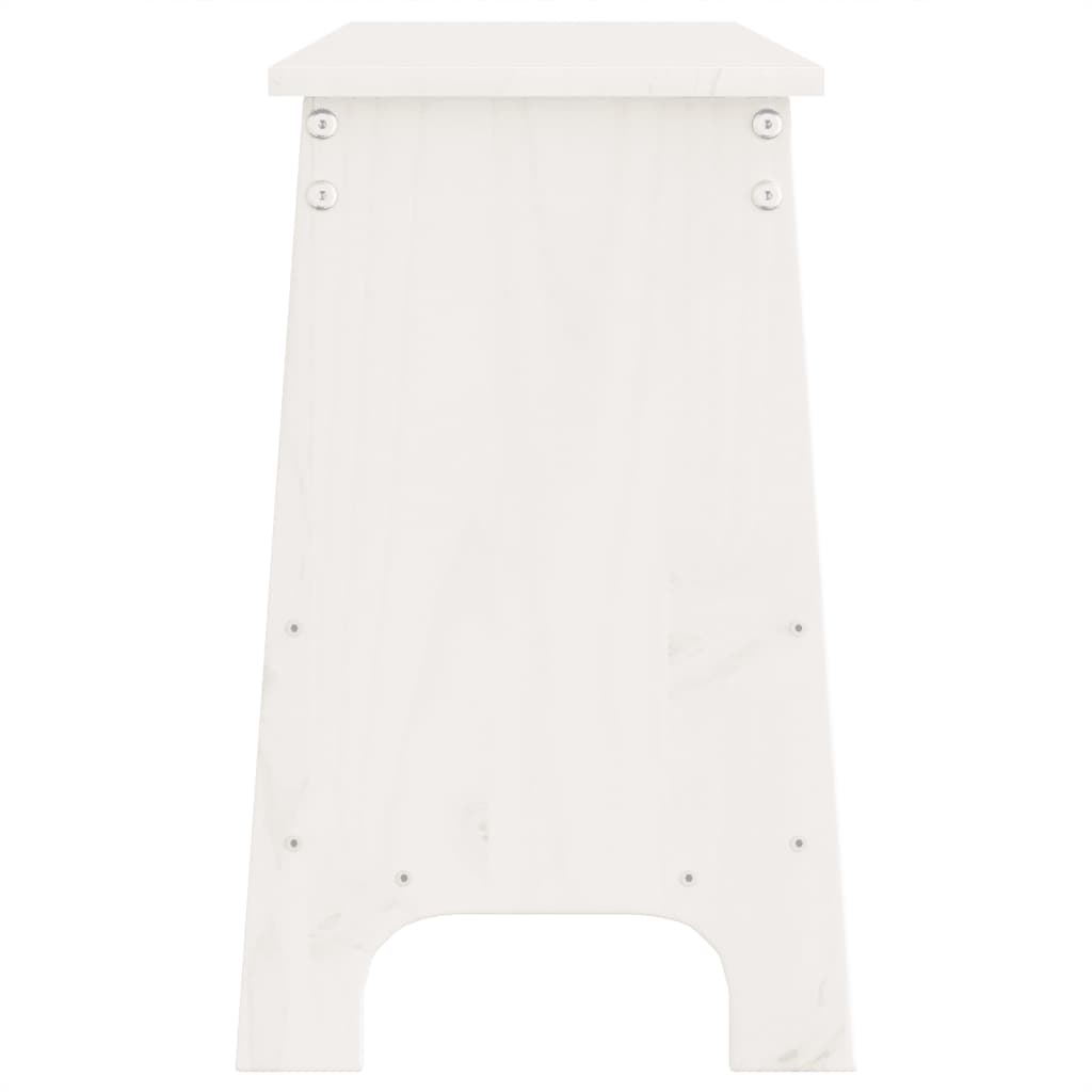 Fehér tömör fenyőfa előszoba pad 160x28x45 cm