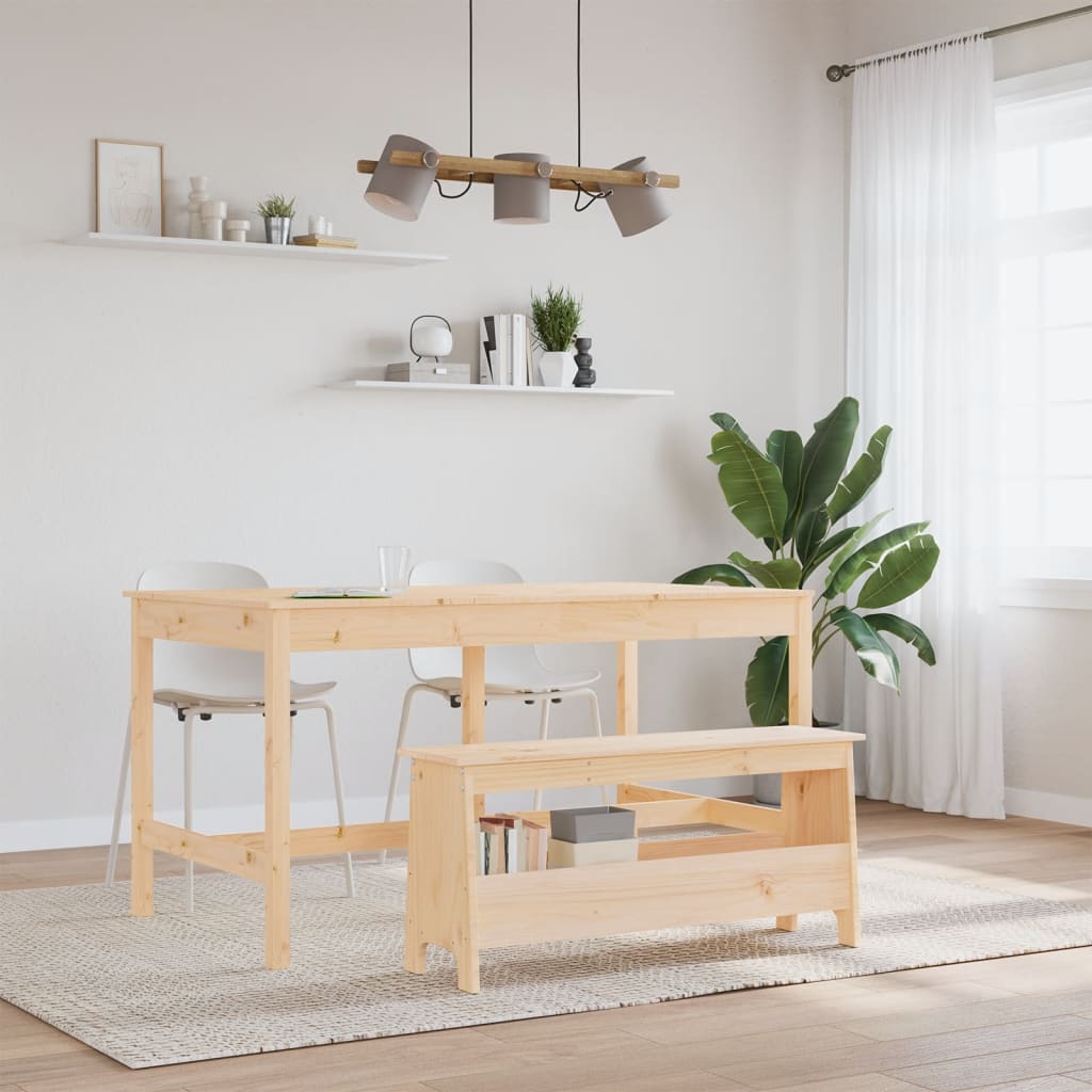 Tömör fenyőfa előszoba pad 100 x 28 x 45 cm