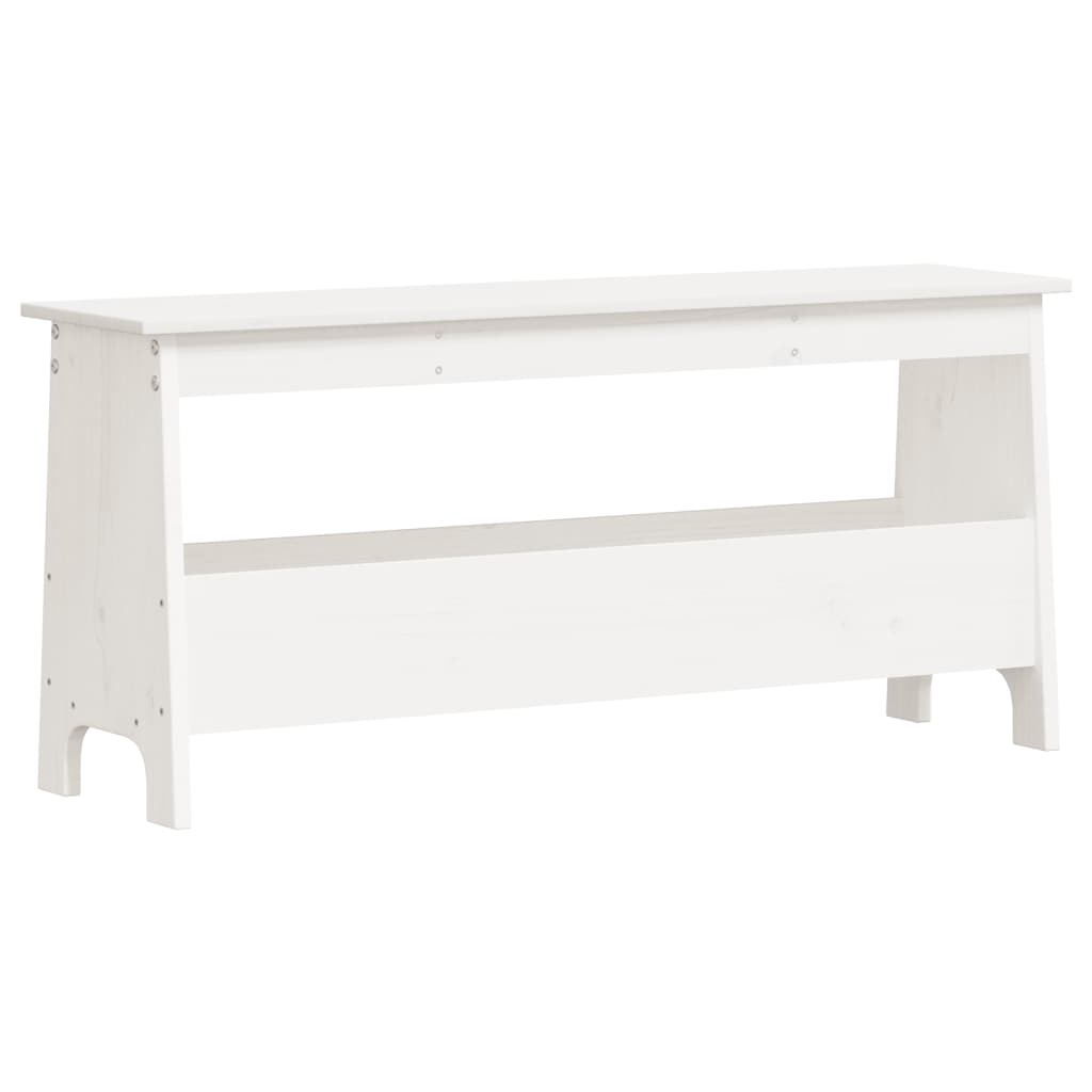 Fehér tömör fenyőfa előszoba pad 100x28x45 cm Fehér tömör fenyőfa előszoba pad 100x28x45 cm