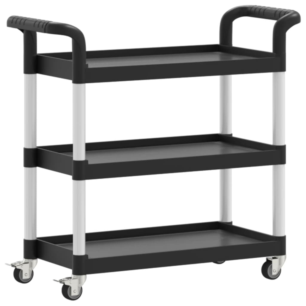 3 szintes fekete alumínium kocsi 77 x 34 x 72 cm 3 szintes fekete alumínium kocsi 77 x 34 x 72 cm