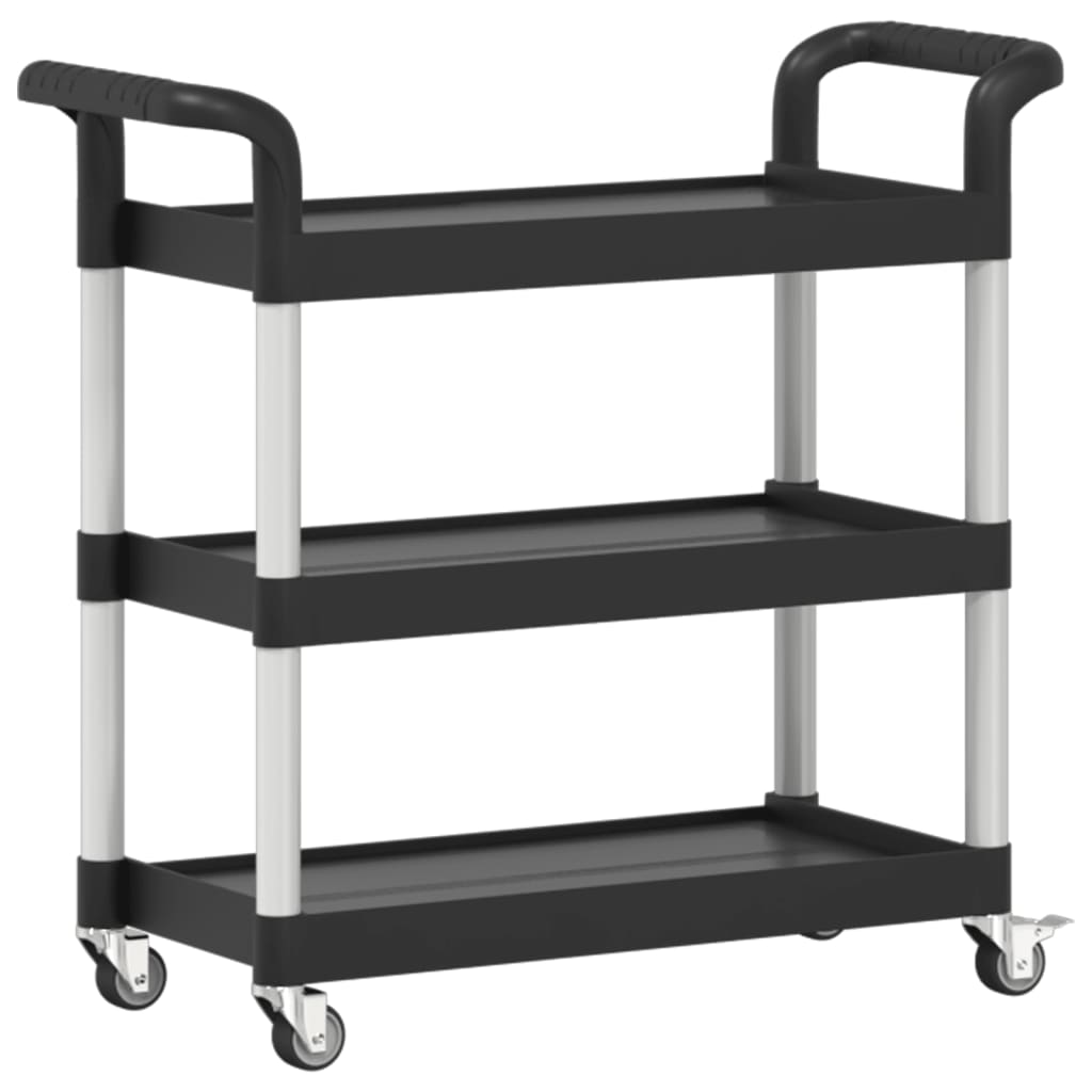 3 szintes fekete alumínium kocsi 77 x 34 x 72 cm 3 szintes fekete alumínium kocsi 77 x 34 x 72 cm