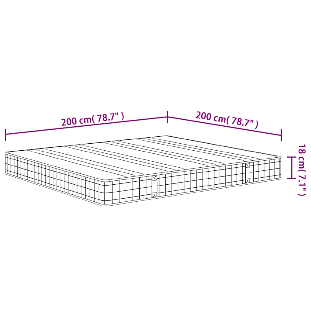 Bonnell rugós matrac közepes méretű 200 x 200 cm