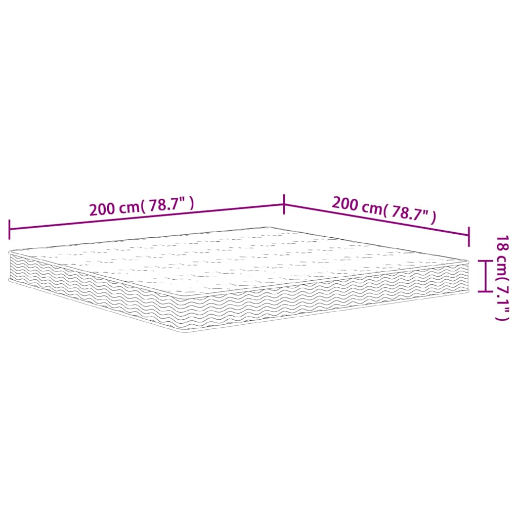 Bonnell rugós matrac közepes méretű 200 x 200 cm king size