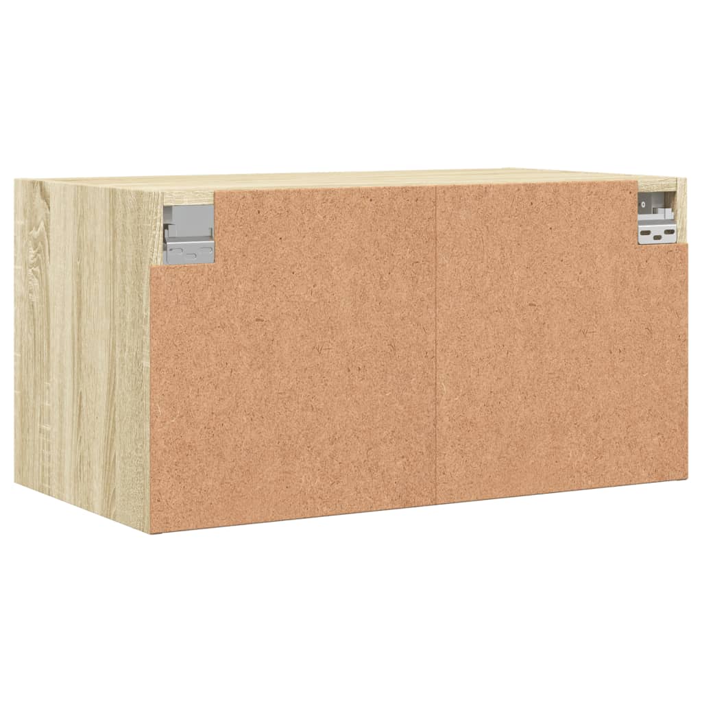 2 db sonoma tölgy színű faliszekrény üvegajtókkal 68,5x37x35 cm
