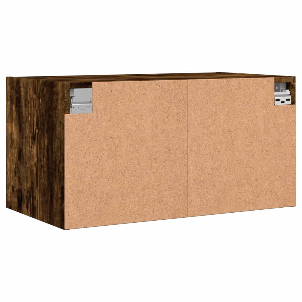 2 db füstös tölgy színű faliszekrény üvegajtókkal 68,5x37x35 cm