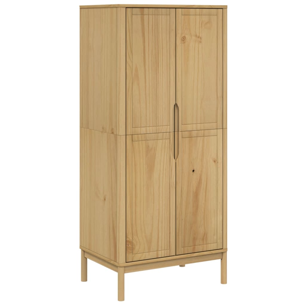 Floro viaszbarna tömör fenyőfa szekrény 77 x 53 x 171 cm