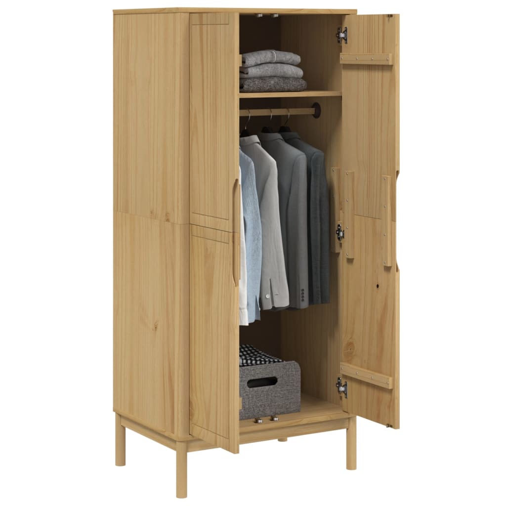 Floro viaszbarna tömör fenyőfa szekrény 77 x 53 x 171 cm