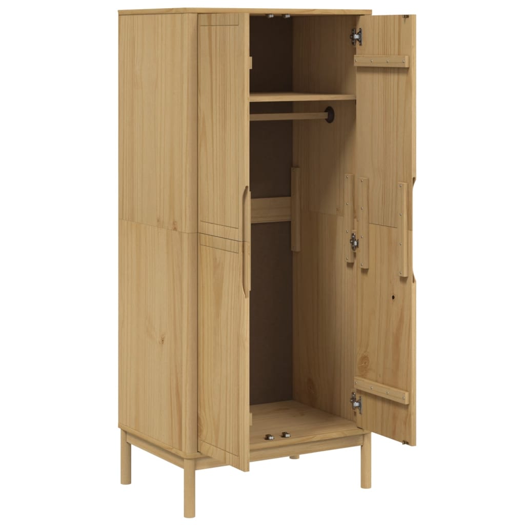 Floro viaszbarna tömör fenyőfa szekrény 77 x 53 x 171 cm