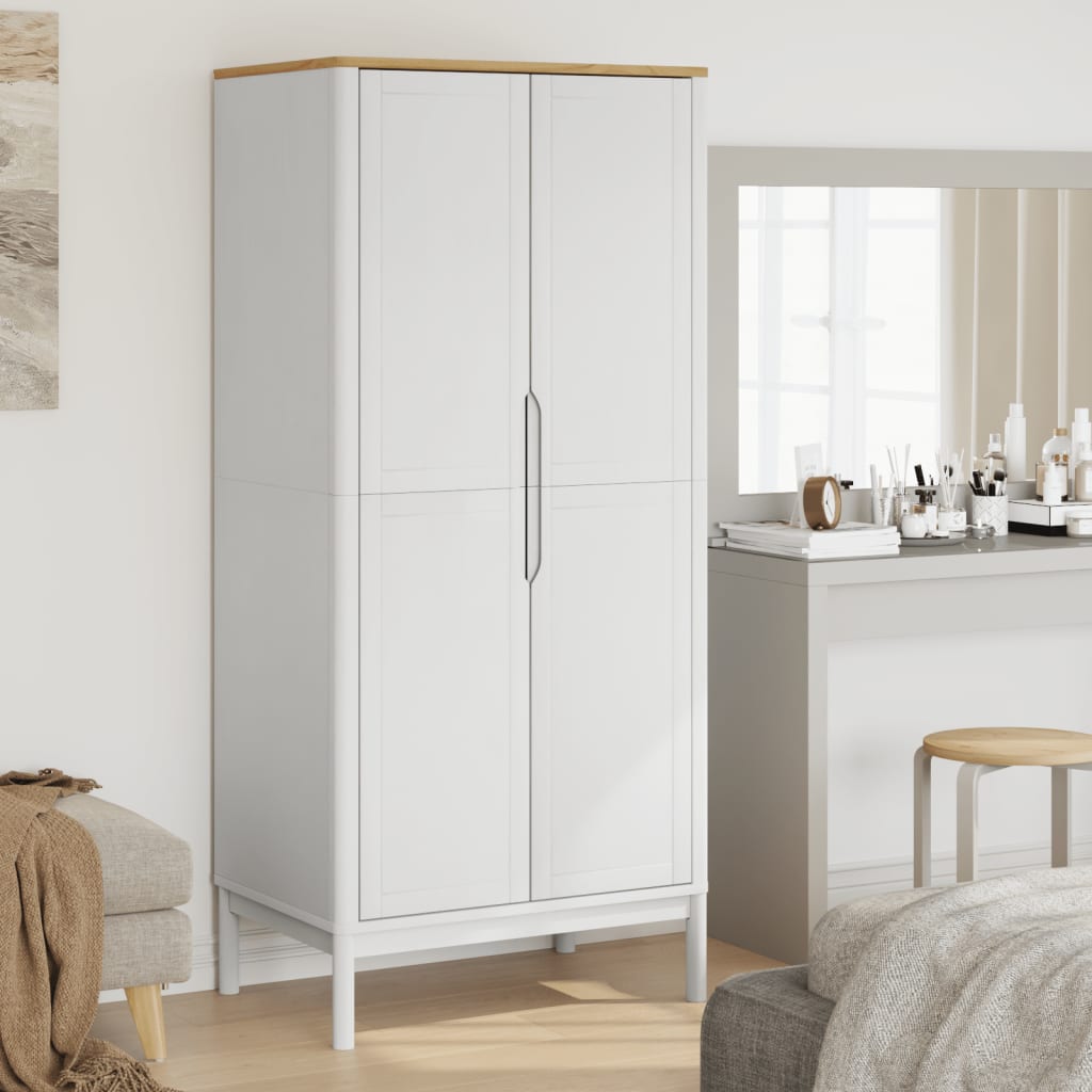 Floro fehér tömör fenyőfa szekrény 77 x 53 x 171 cm Floro fehér tömör fenyőfa szekrény 77 x 53 x 171 cm