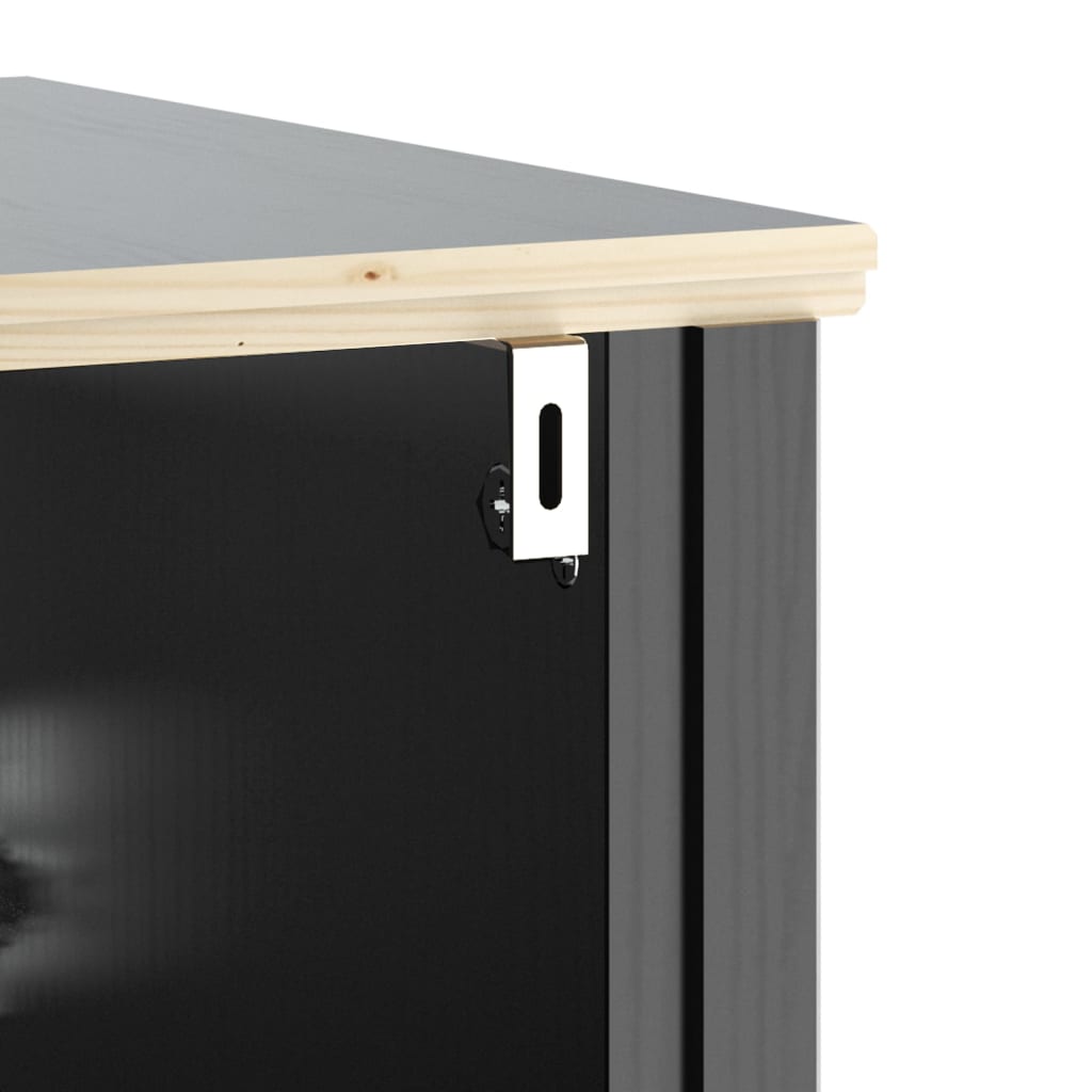 Berg háromrészes fekete tömör fenyőfa fürdőszobabútor-garnitúra