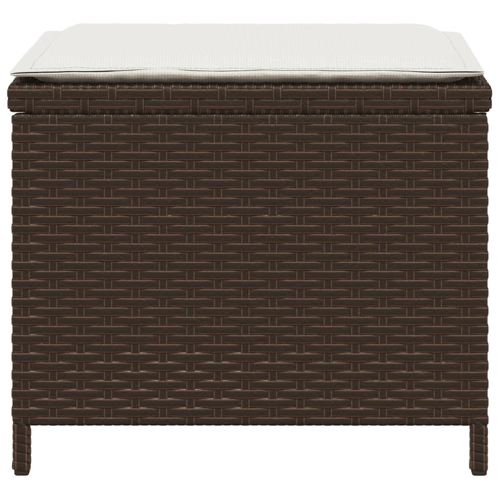 4 db barna polyrattan kerti szék párnával 41 x 41 x 36 cm