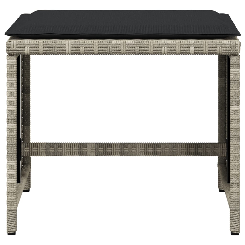 4db világosszürke polyrattan kerti szék párnával 41 x 41 x 36cm