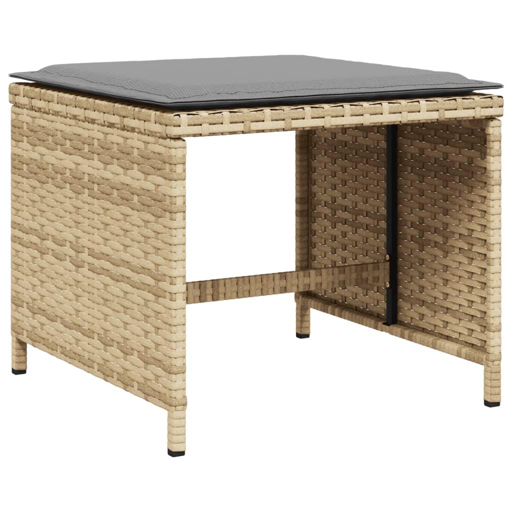 4 db vegyes bézs polyrattan kerti szék párnával 41 x 41 x 36 cm 4 db vegyes bézs polyrattan kerti szék párnával 41 x 41 x 36 cm