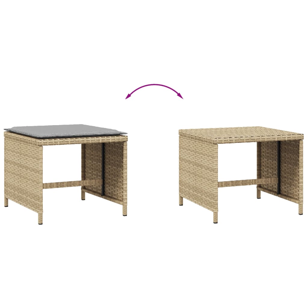 4 db vegyes bézs polyrattan kerti szék párnával 41 x 41 x 36 cm 4 db vegyes bézs polyrattan kerti szék párnával 41 x 41 x 36 cm