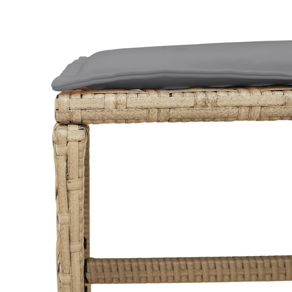 4 db vegyes bézs polyrattan kerti szék párnával 41 x 41 x 36 cm 4 db vegyes bézs polyrattan kerti szék párnával 41 x 41 x 36 cm