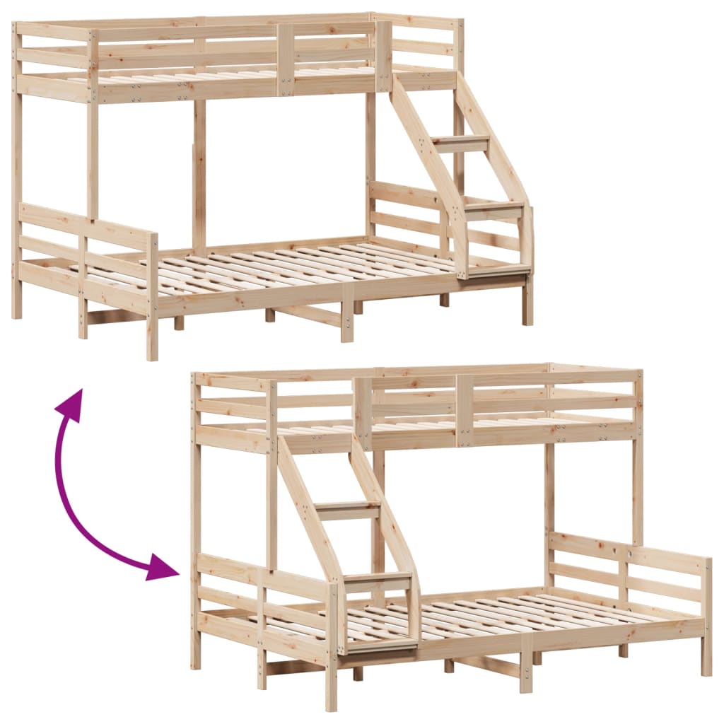Tömör fenyőfa emeletes ágy 90x200/140x200 cm Tömör fenyőfa emeletes ágy 90x200/140x200 cm