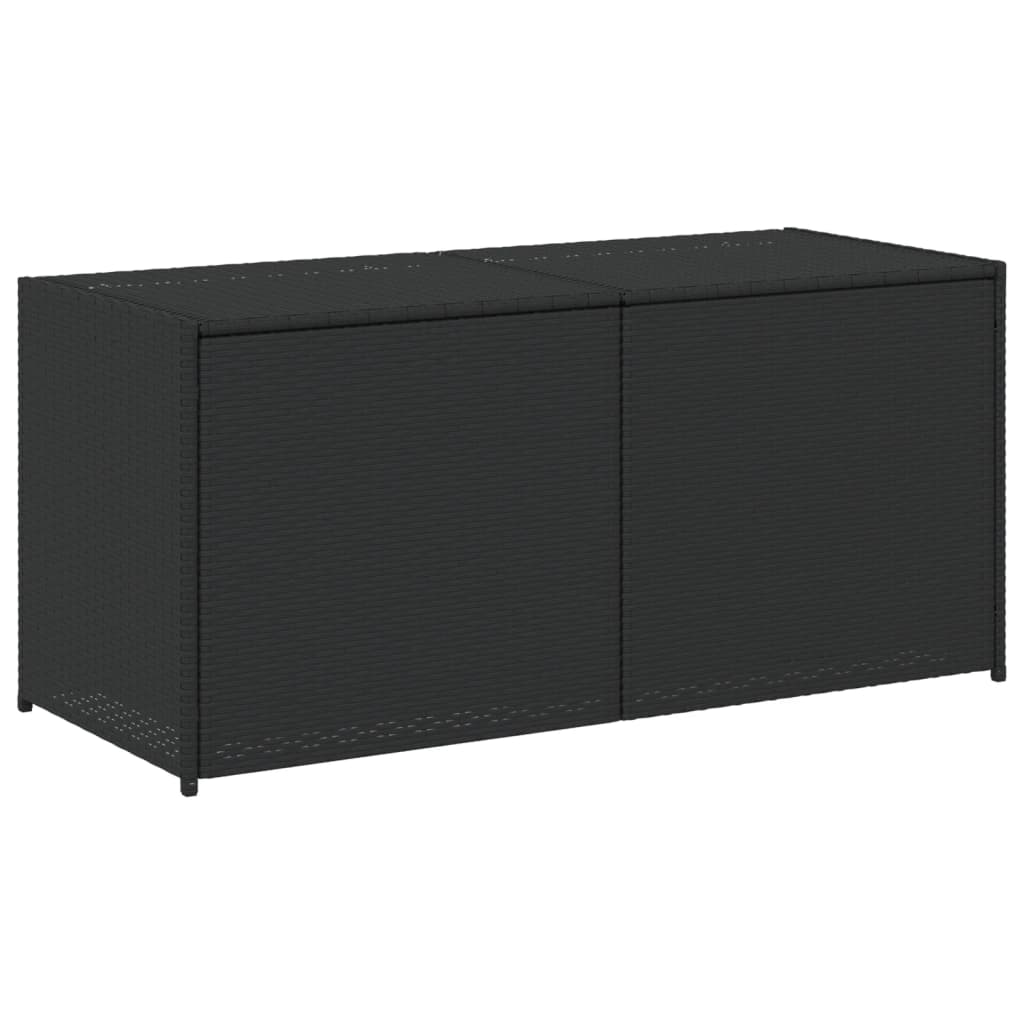 Fekete polyrattan kerti tárolóláda 283 l