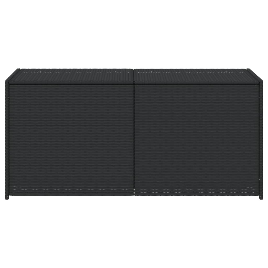 Fekete polyrattan kerti tárolóláda 283 l