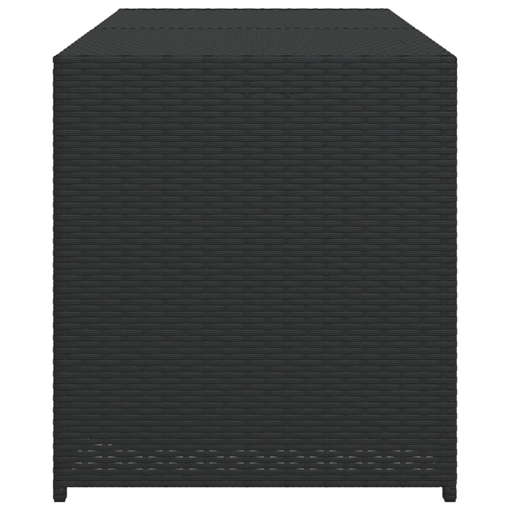 Fekete polyrattan kerti tárolóláda 283 l