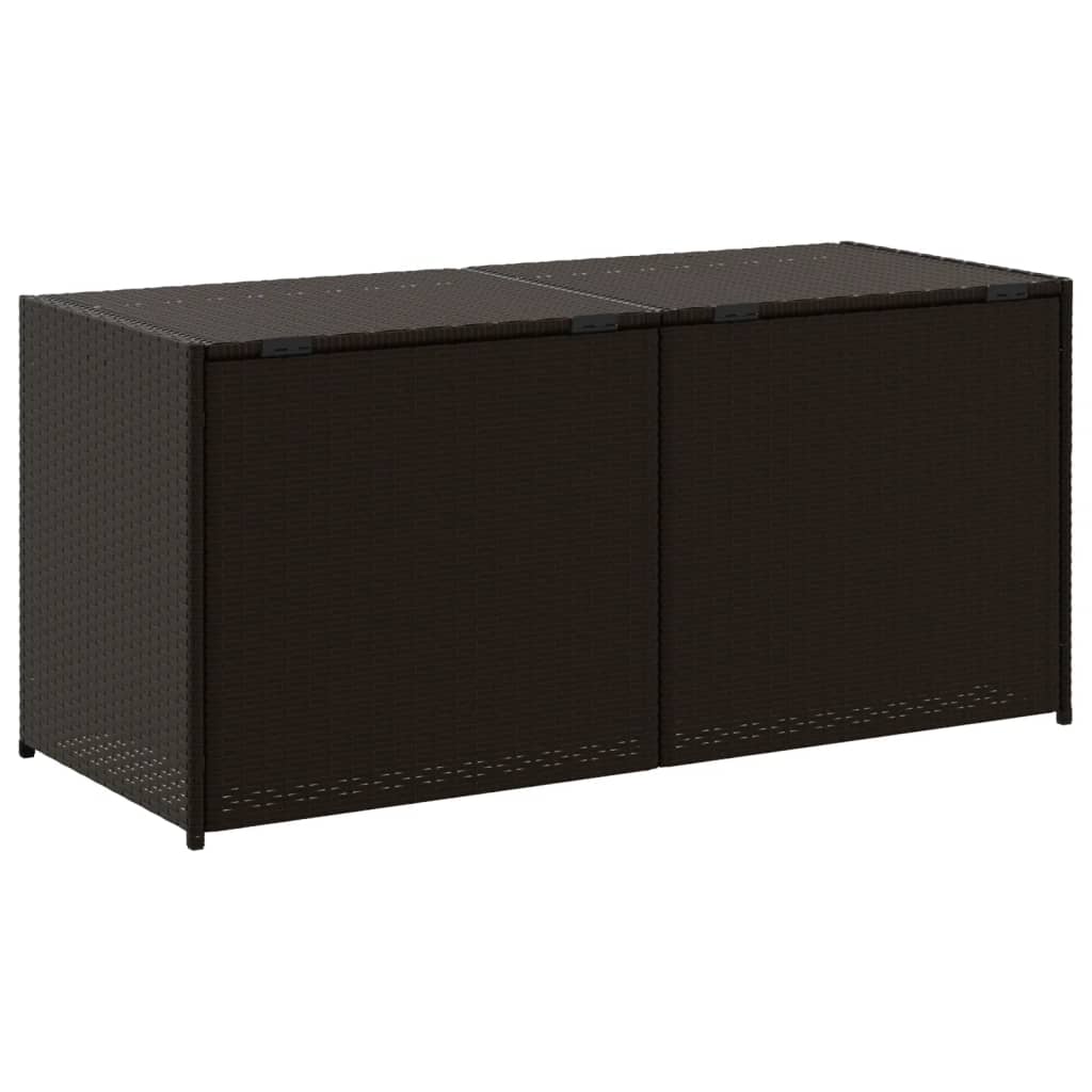 Barna polyrattan kerti tárolóláda 283 l