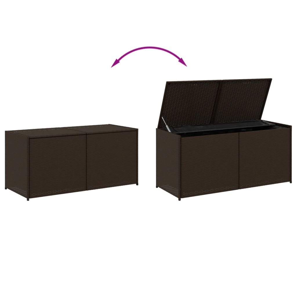 Barna polyrattan kerti tárolóláda 283 l