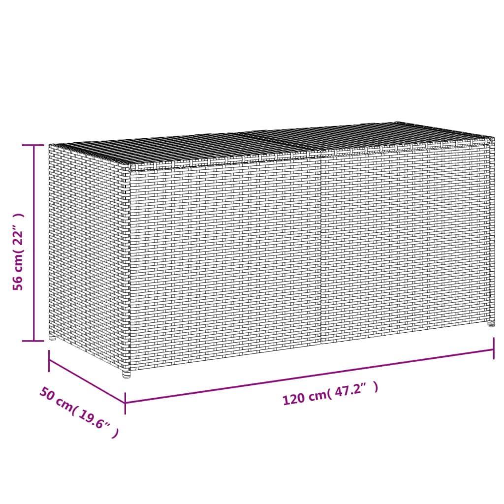 Barna polyrattan kerti tárolóláda 283 l