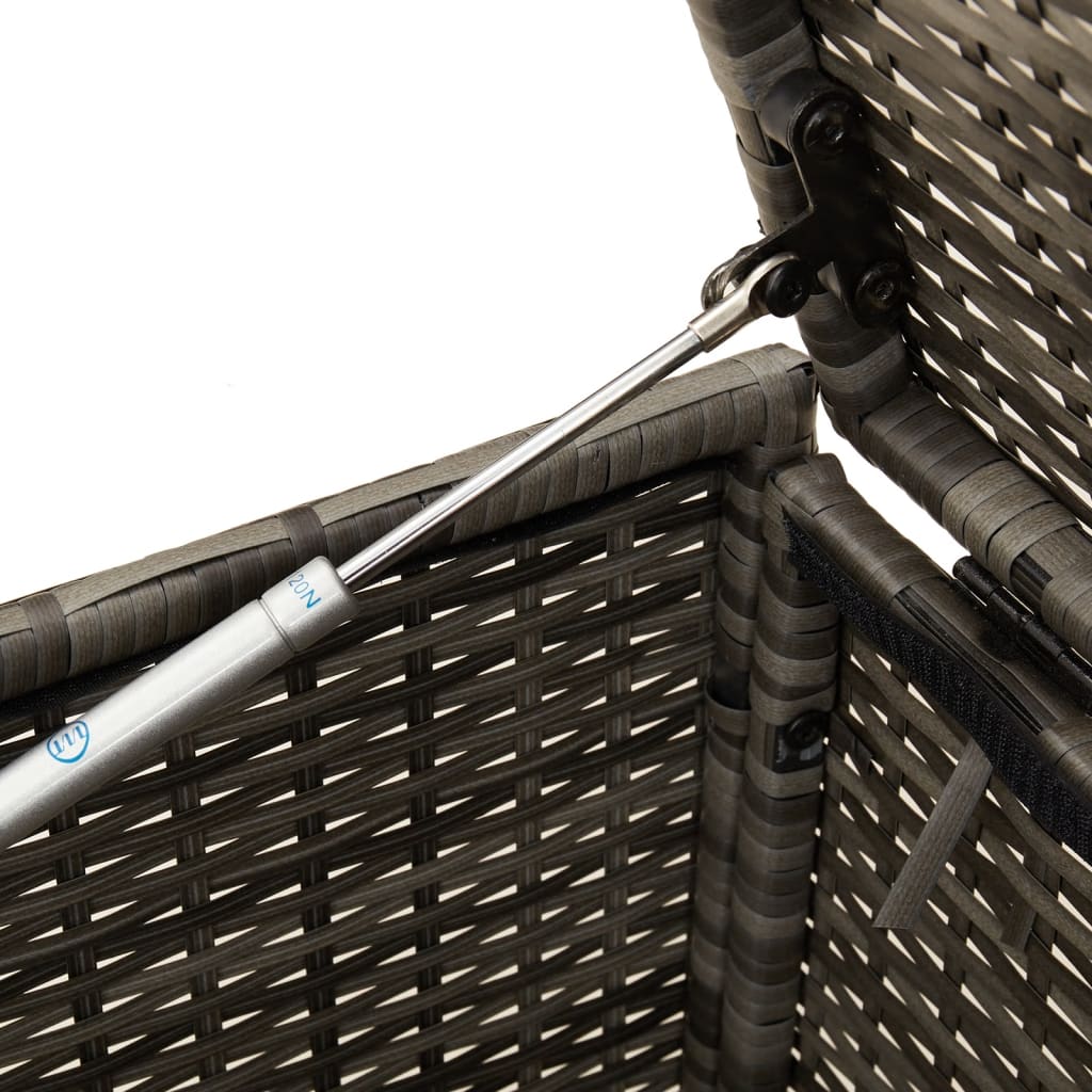 Szürke polyrattan kerti tárolóláda 283 l