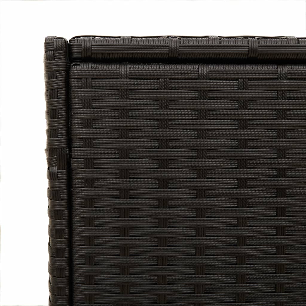 Fekete polyrattan kerti tárolóláda kerekekkel 283 l