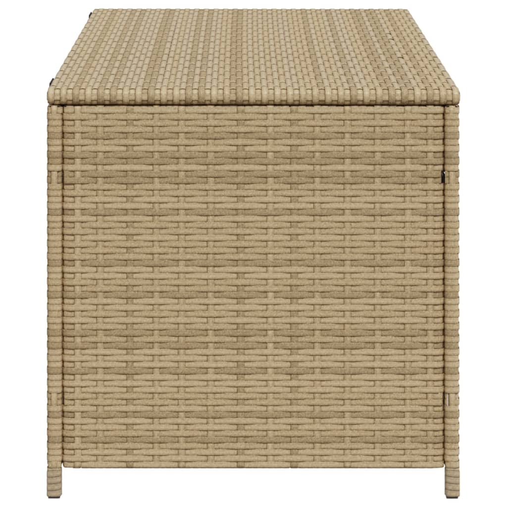 Vegyes bézs polyrattan kerti tárolóláda 190 l
