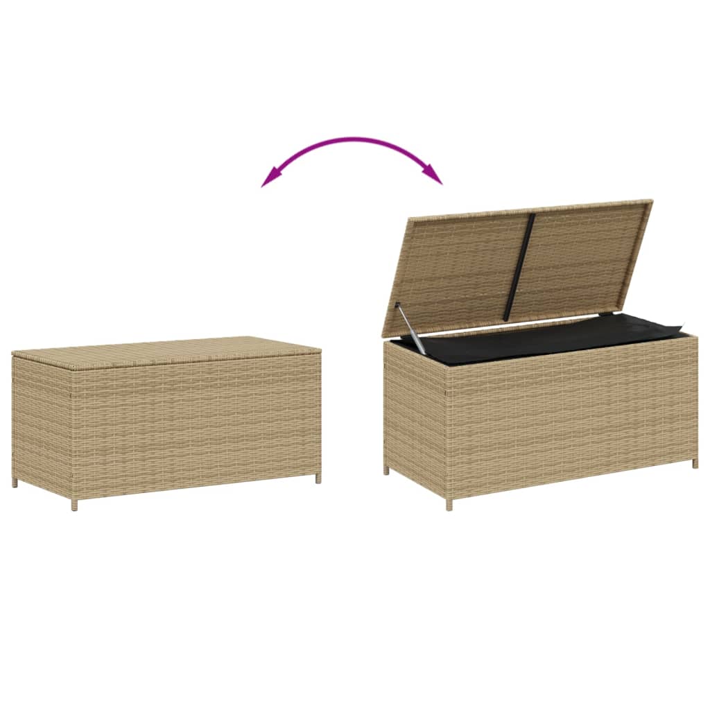 Vegyes bézs polyrattan kerti tárolóláda 190 l
