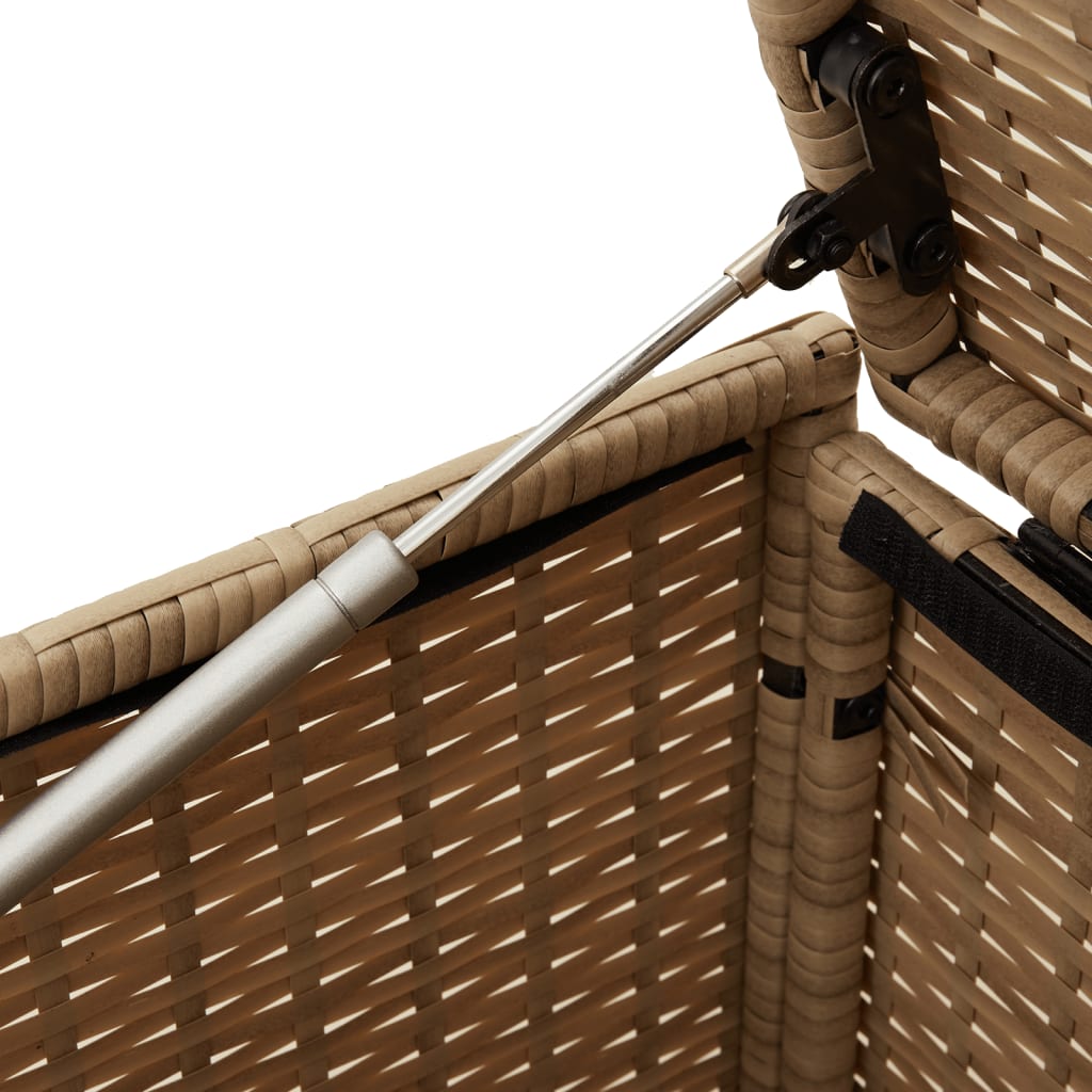 Vegyes bézs polyrattan kerti tárolóláda 190 l