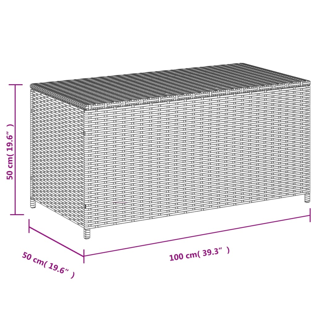Vegyes bézs polyrattan kerti tárolóláda 190 l