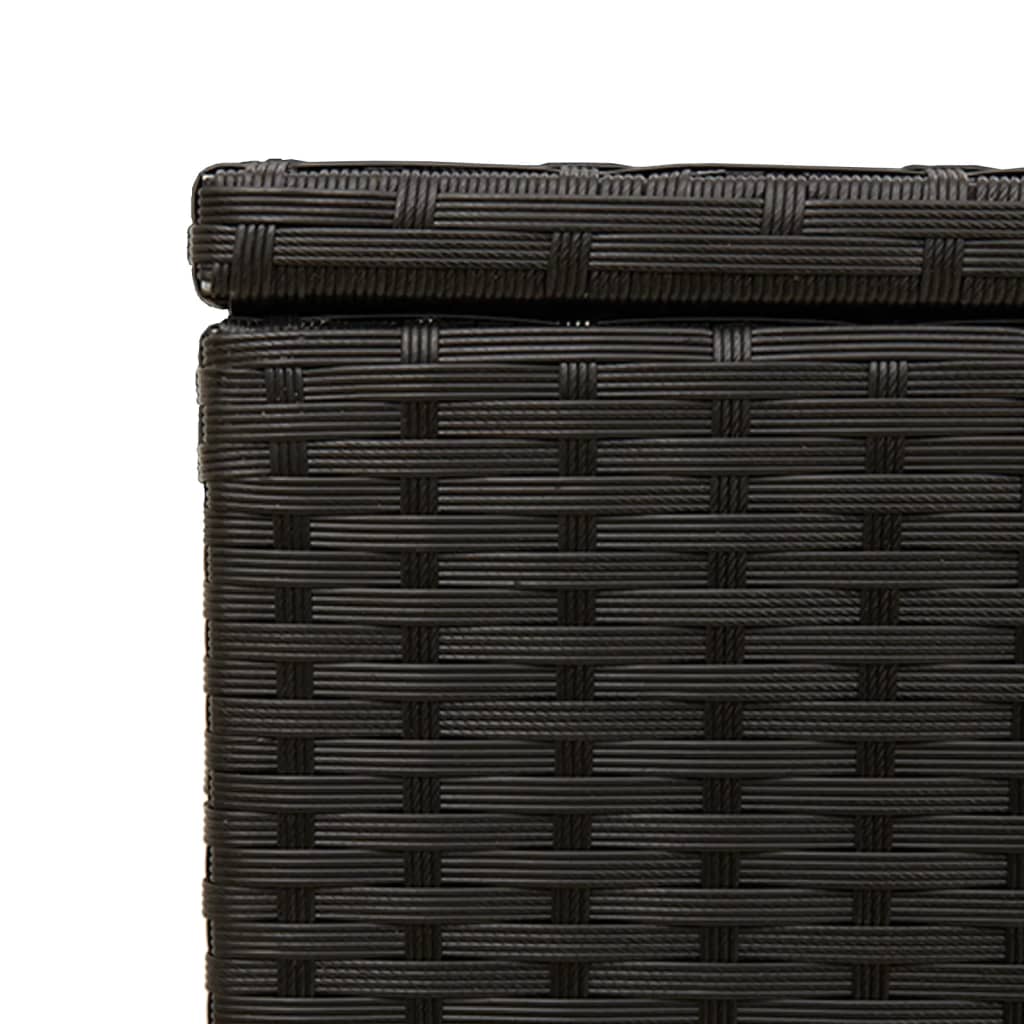 Fekete polyrattan kerti tárolóláda kerekekkel 190 l