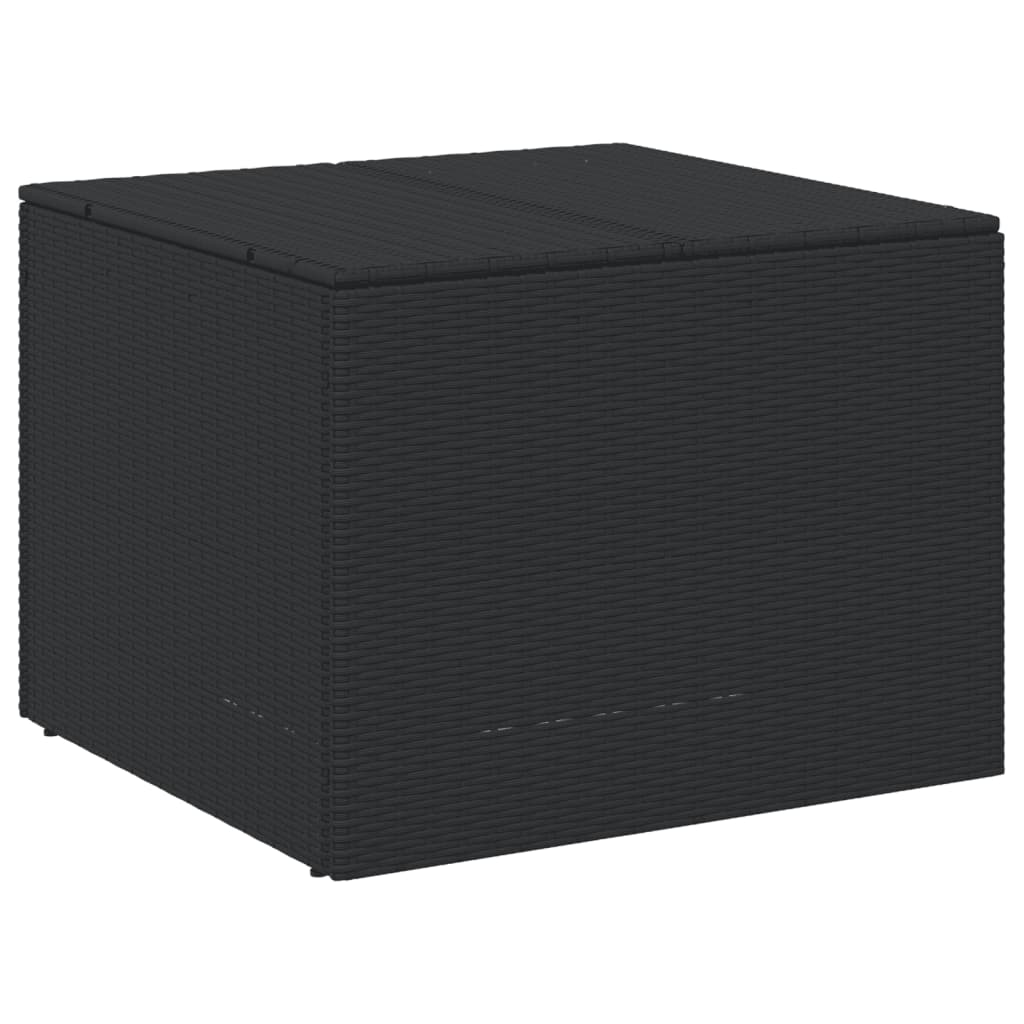Fekete polyrattan kerti tárolóláda 291 l