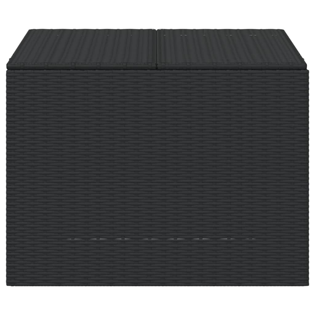 Fekete polyrattan kerti tárolóláda 291 l