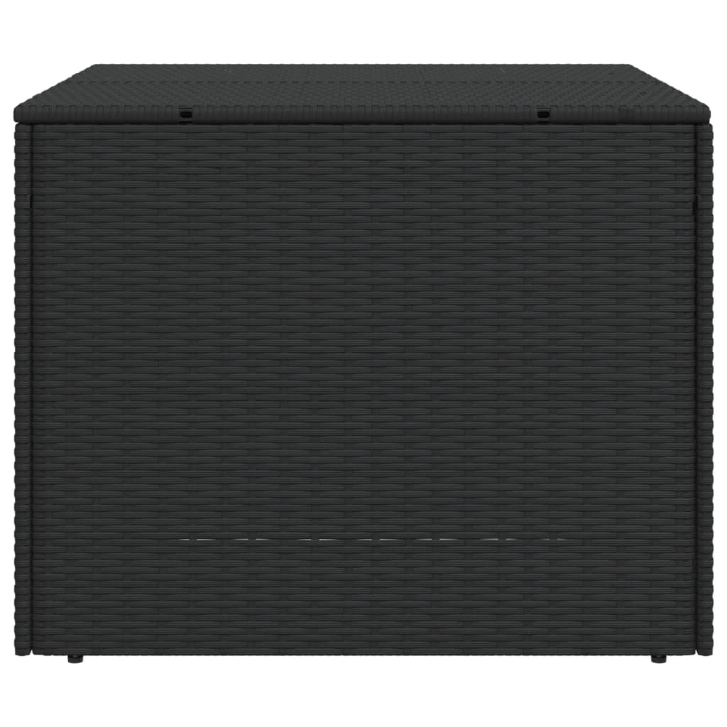 Fekete polyrattan kerti tárolóláda 291 l