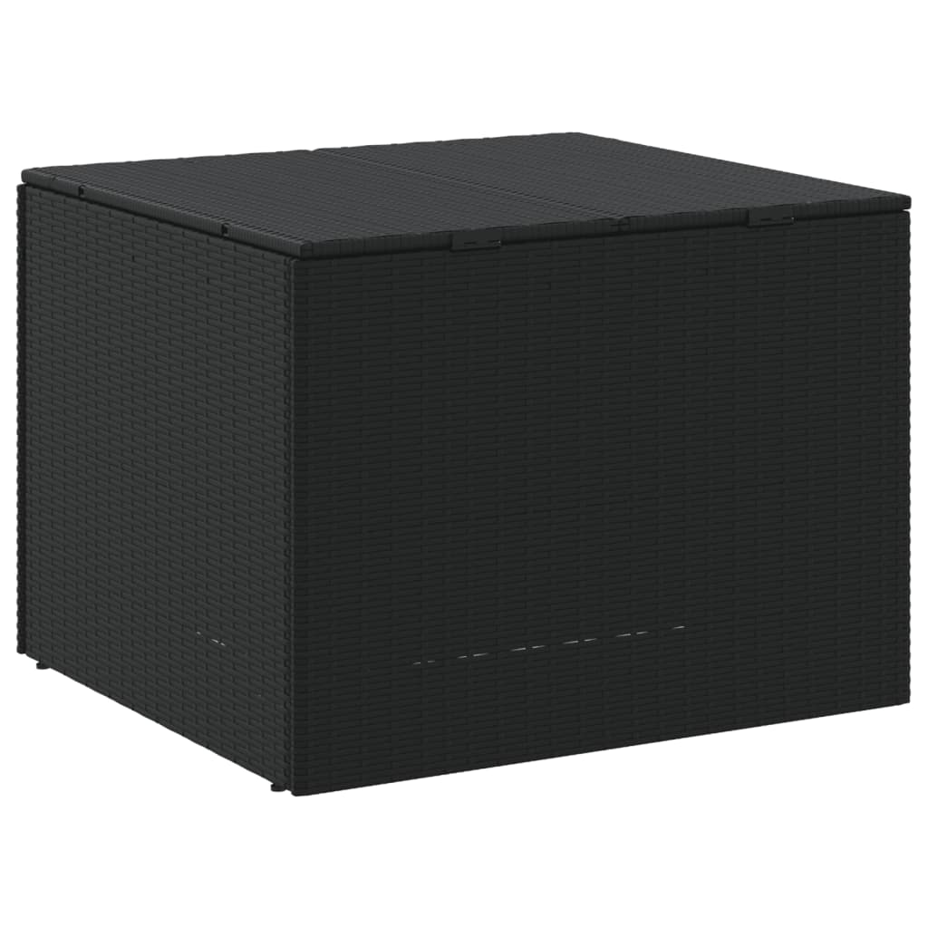 Fekete polyrattan kerti tárolóláda 291 l