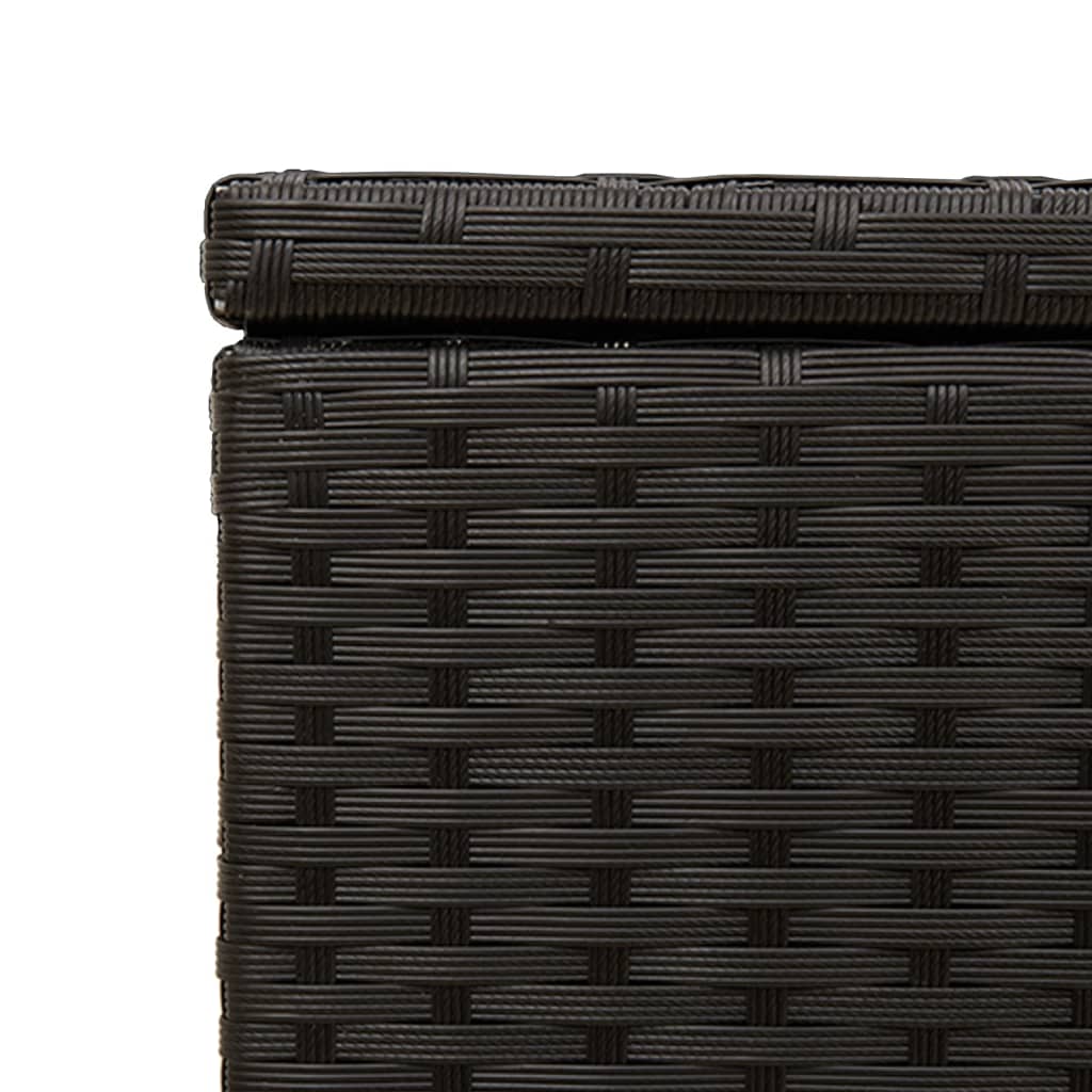 Fekete polyrattan kerti tárolóláda 291 l