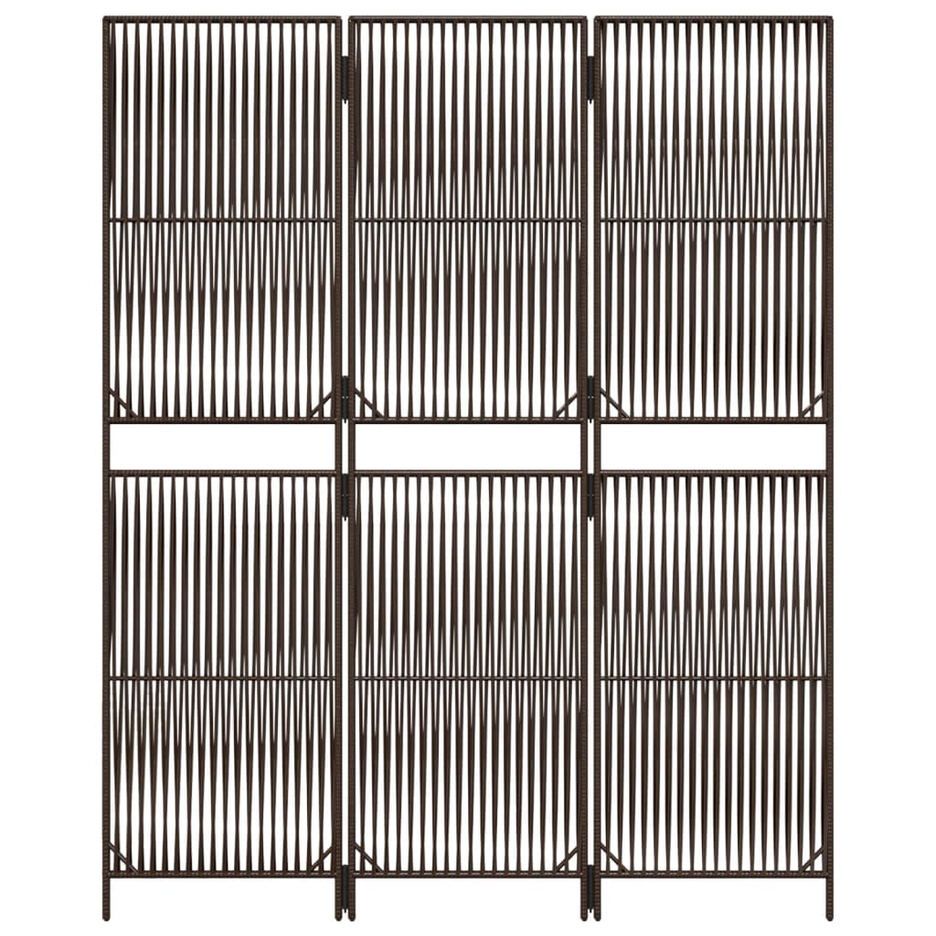 Barna 3-paneles polyrattan térelválasztó