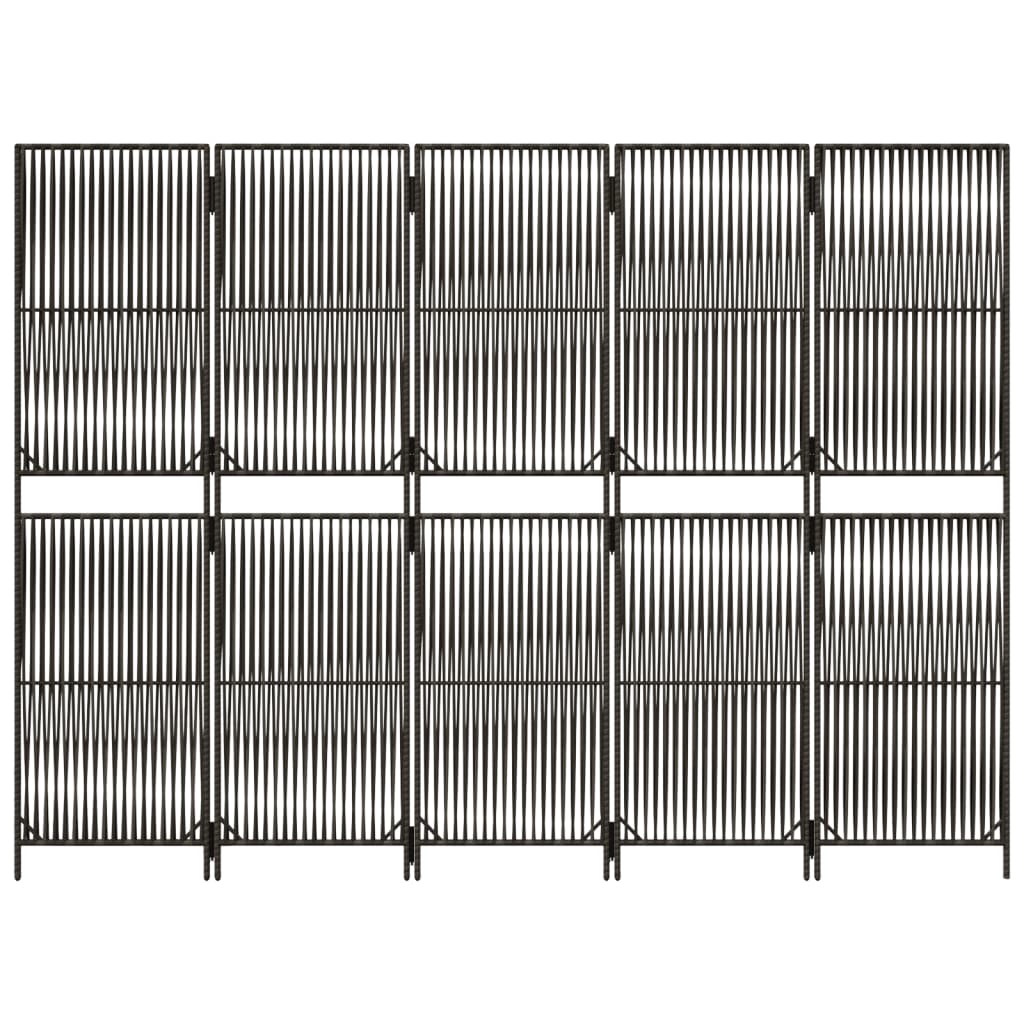 Szürke 5-paneles polyrattan térelválasztó Szürke 5-paneles polyrattan térelválasztó