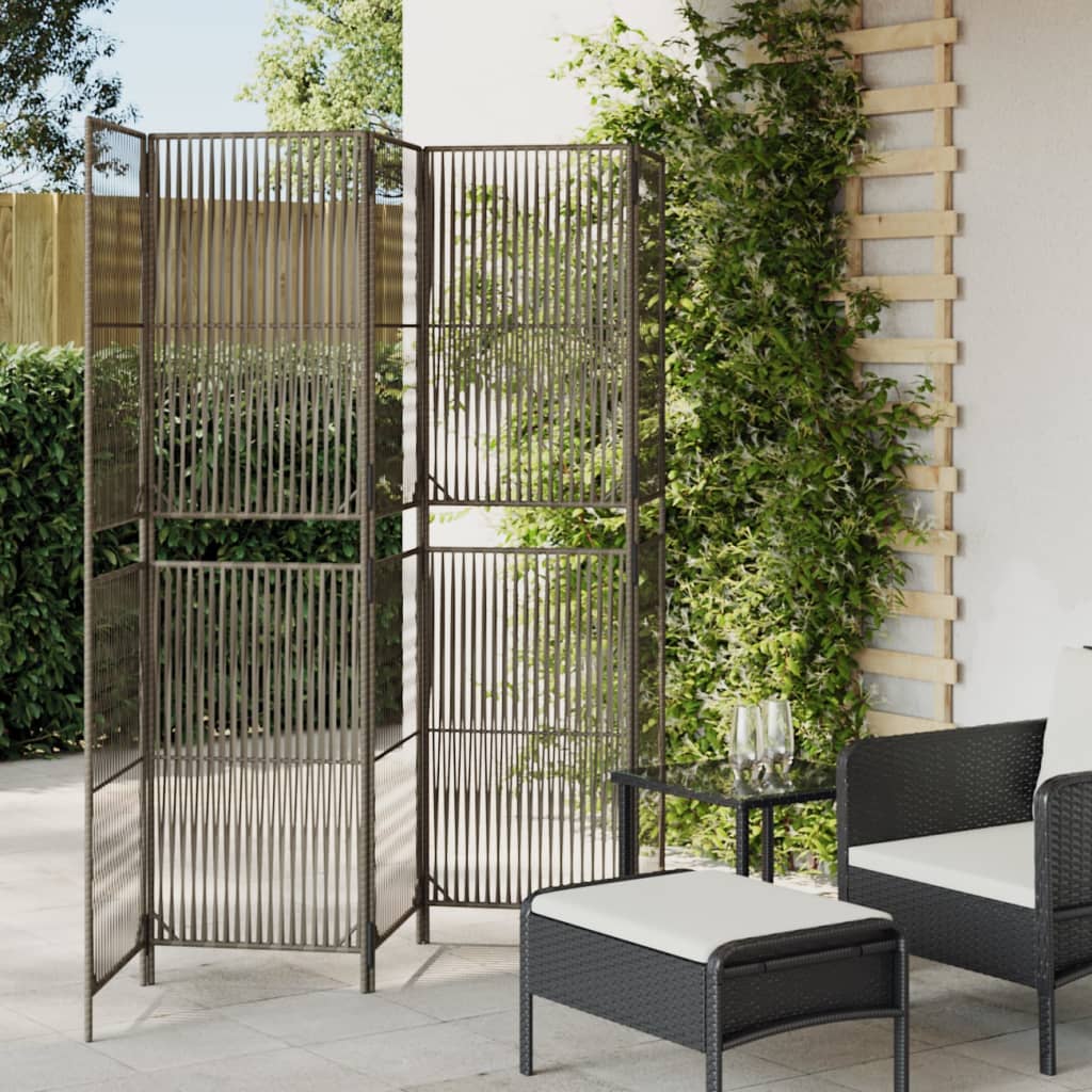 Szürke 5-paneles polyrattan térelválasztó Szürke 5-paneles polyrattan térelválasztó