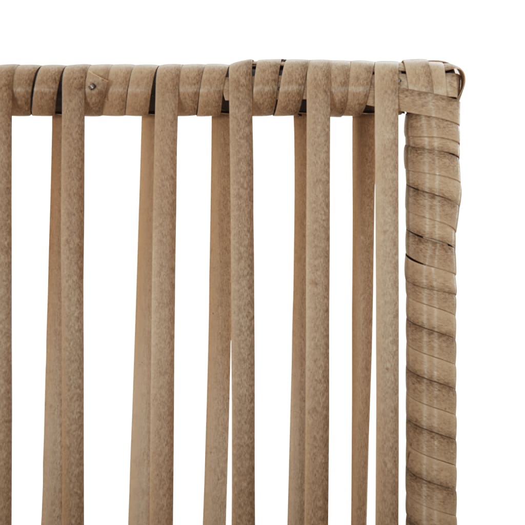 Bézs 5-paneles polyrattan térelválasztó