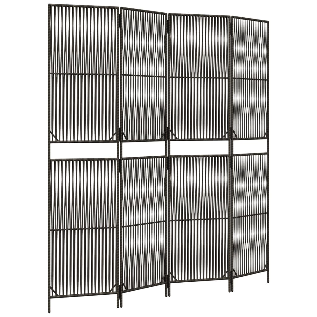 Szürke 4-paneles polyrattan térelválasztó Szürke 4-paneles polyrattan térelválasztó