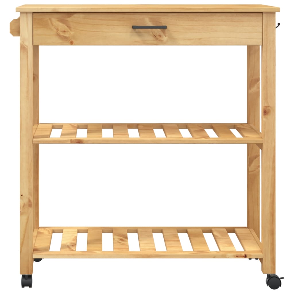 Monza tömör fenyőfa konyhai kocsi 84 x 40 x 90 cm Monza tömör fenyőfa konyhai kocsi 84 x 40 x 90 cm