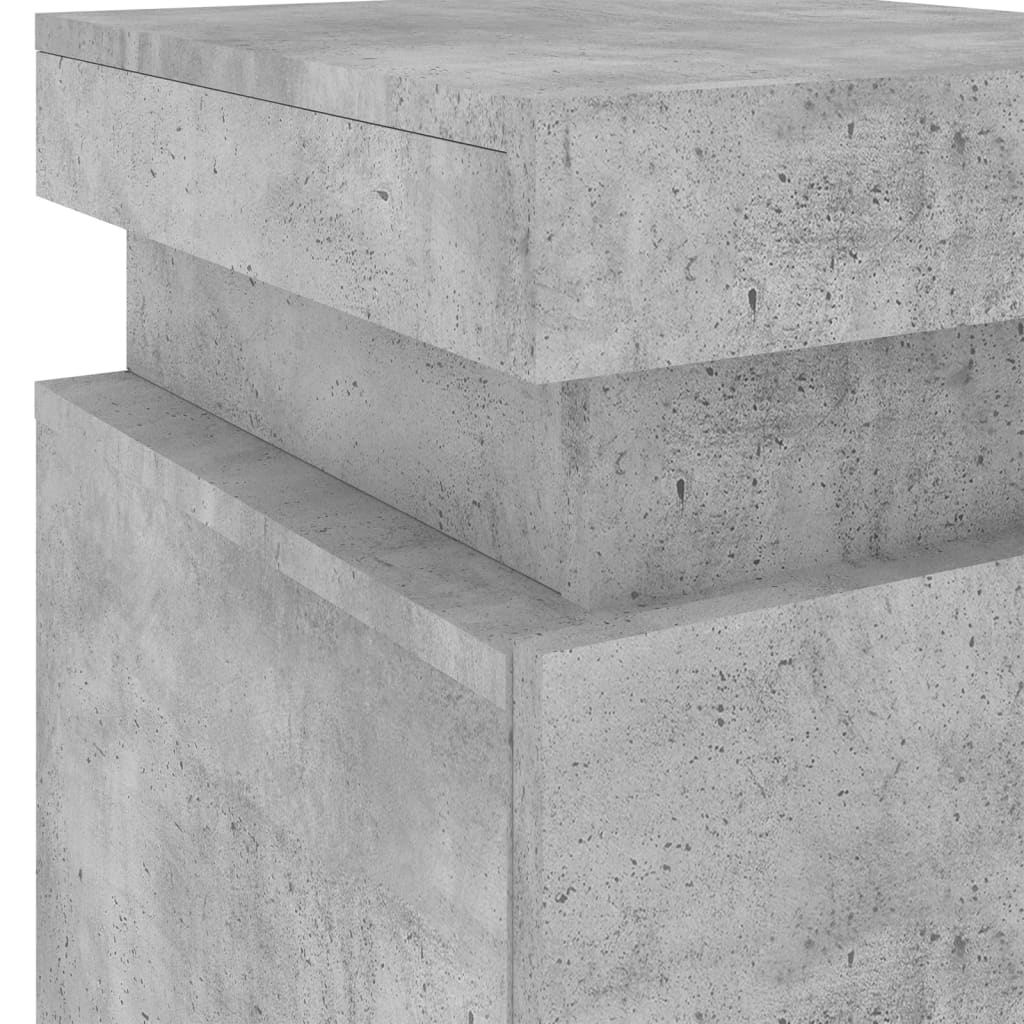 2 db betonszürke éjjeliszekrény led-világítással 35x39x55 cm
