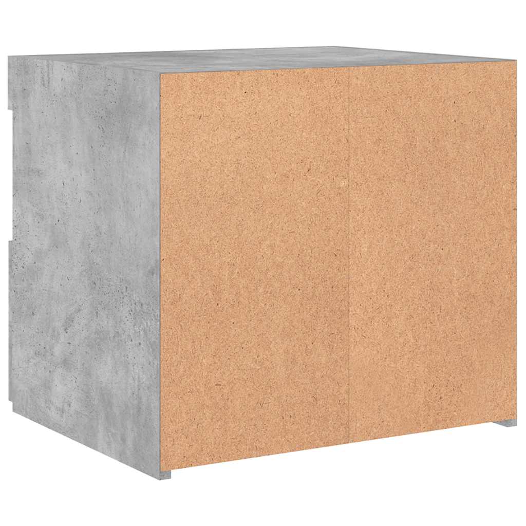 2 db betonszürke éjjeliszekrény led-fényekkel 50x40x45 cm