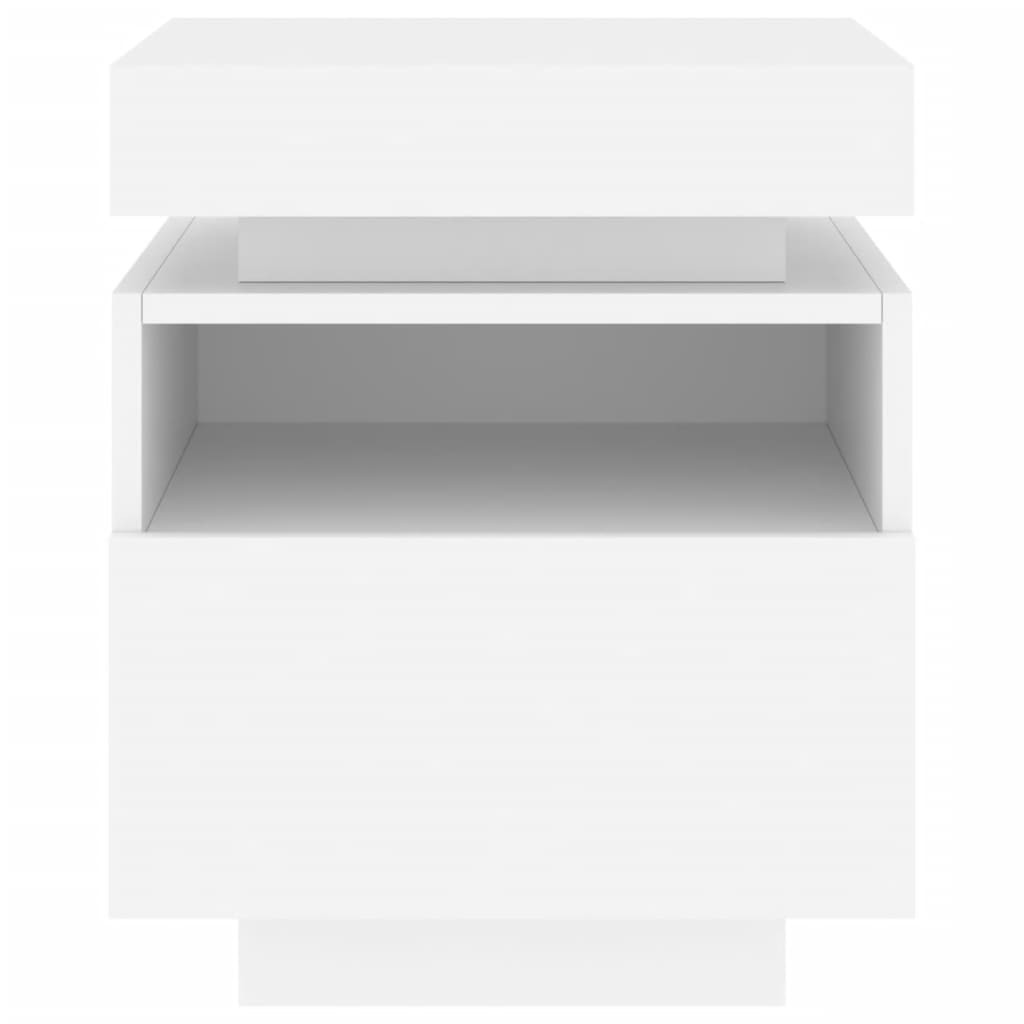Fehér éjjeliszekrény led-világítással 40 x 39 x 48,5 cm